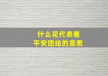 什么花代表着平安团结的意思