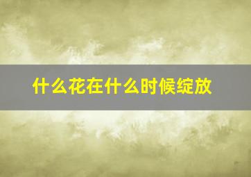 什么花在什么时候绽放