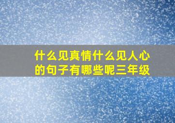 什么见真情什么见人心的句子有哪些呢三年级