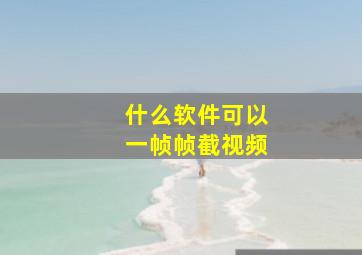 什么软件可以一帧帧截视频