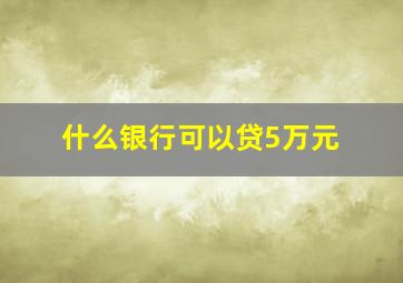 什么银行可以贷5万元