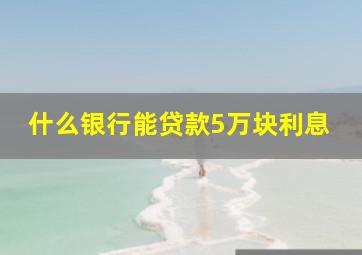 什么银行能贷款5万块利息