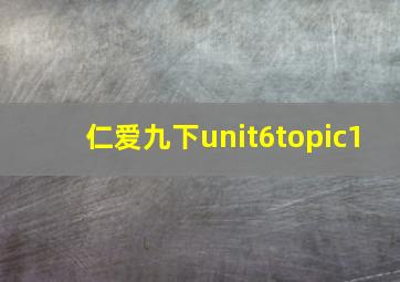 仁爱九下unit6topic1