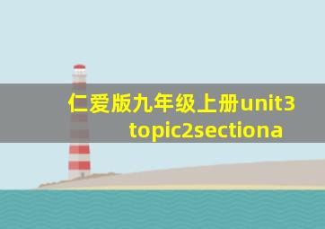 仁爱版九年级上册unit3topic2sectiona