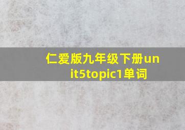 仁爱版九年级下册unit5topic1单词