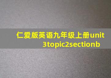 仁爱版英语九年级上册unit3topic2sectionb