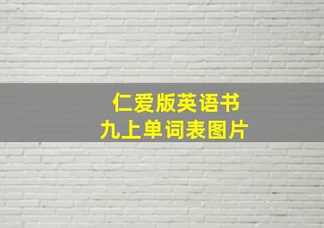 仁爱版英语书九上单词表图片