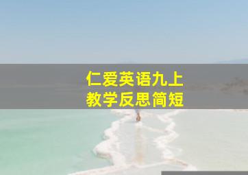 仁爱英语九上教学反思简短