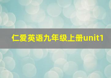 仁爱英语九年级上册unit1