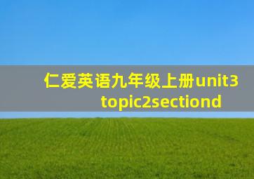 仁爱英语九年级上册unit3topic2sectiond