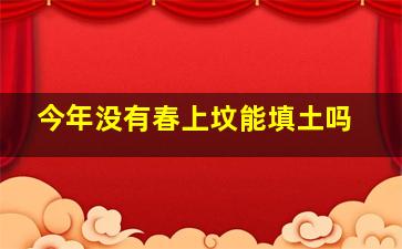 今年没有春上坟能填土吗