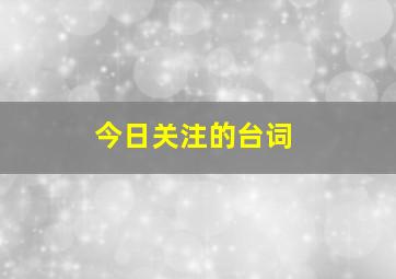 今日关注的台词