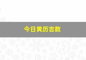 今日黄历吉数