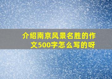 介绍南京风景名胜的作文500字怎么写的呀