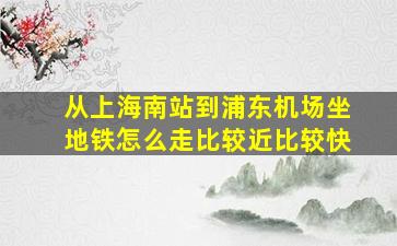 从上海南站到浦东机场坐地铁怎么走比较近比较快