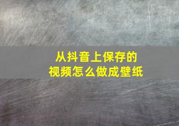 从抖音上保存的视频怎么做成壁纸