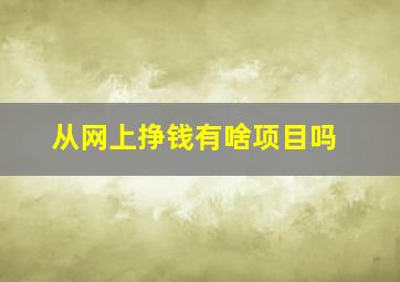 从网上挣钱有啥项目吗