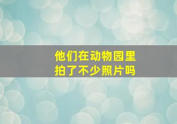 他们在动物园里拍了不少照片吗