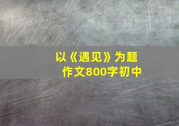 以《遇见》为题作文800字初中