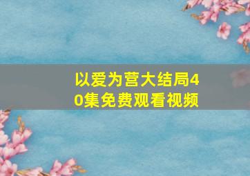 以爱为营大结局40集免费观看视频