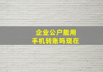 企业公户能用手机转账吗现在