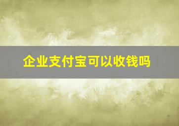 企业支付宝可以收钱吗