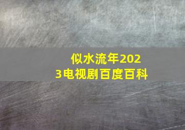 似水流年2023电视剧百度百科