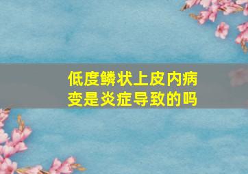 低度鳞状上皮内病变是炎症导致的吗