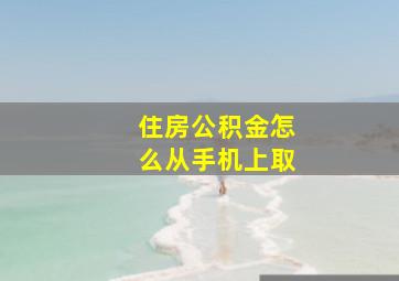 住房公积金怎么从手机上取