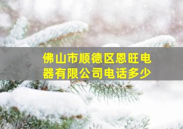 佛山市顺德区恩旺电器有限公司电话多少