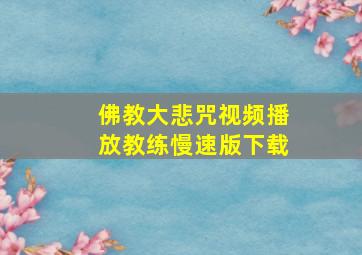 佛教大悲咒视频播放教练慢速版下载