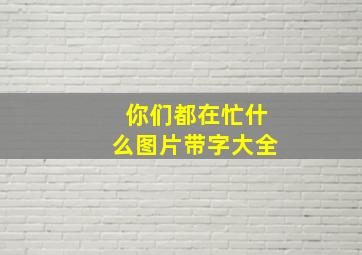 你们都在忙什么图片带字大全