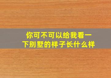 你可不可以给我看一下别墅的样子长什么样