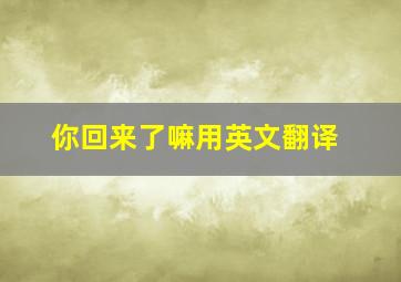 你回来了嘛用英文翻译