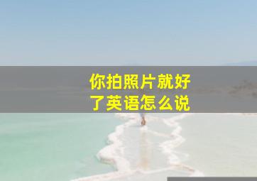 你拍照片就好了英语怎么说