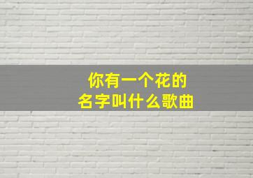 你有一个花的名字叫什么歌曲