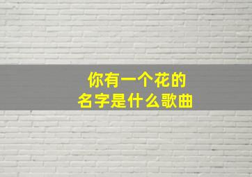 你有一个花的名字是什么歌曲