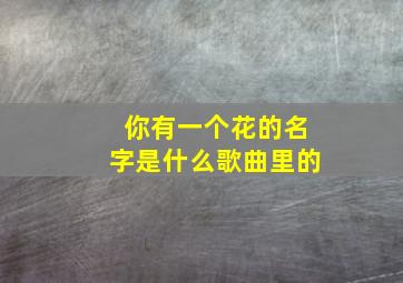 你有一个花的名字是什么歌曲里的