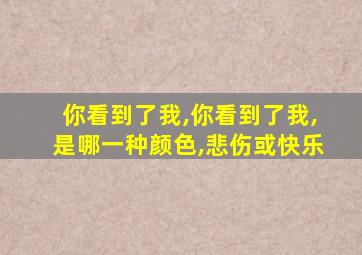 你看到了我,你看到了我,是哪一种颜色,悲伤或快乐