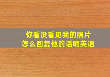 你看没看见我的照片怎么回复他的话呢英语