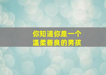 你知道你是一个温柔善良的男孩