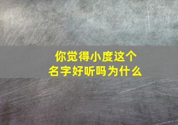 你觉得小度这个名字好听吗为什么