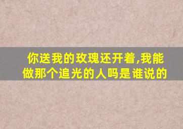 你送我的玫瑰还开着,我能做那个追光的人吗是谁说的