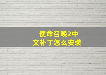 使命召唤2中文补丁怎么安装