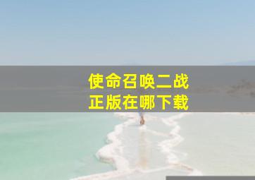 使命召唤二战正版在哪下载