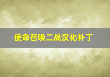 使命召唤二战汉化补丁