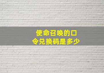 使命召唤的口令兑换码是多少