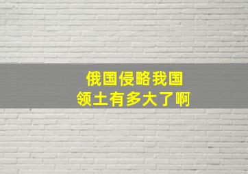 俄国侵略我国领土有多大了啊