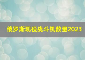 俄罗斯现役战斗机数量2023