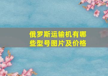 俄罗斯运输机有哪些型号图片及价格